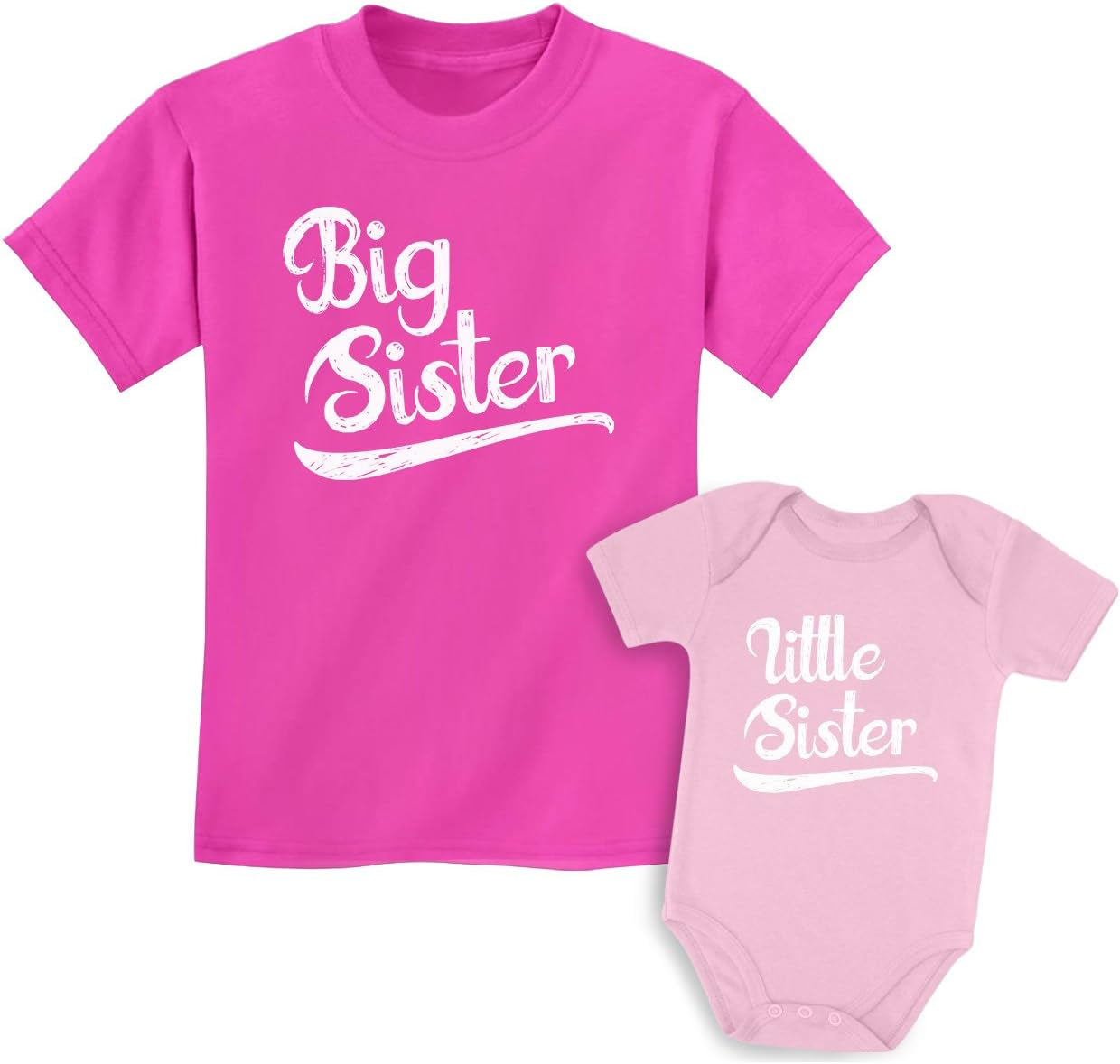 Big Sister Little Sister Matching Outfits Baby Announcement Sibling Shirts Set