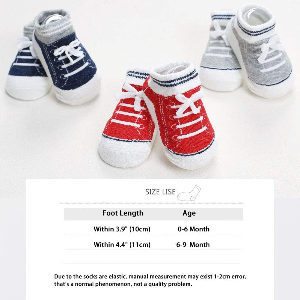 Baby Non Slip Infant Newborn Boys Girls Ankle Socks 6 Pairs