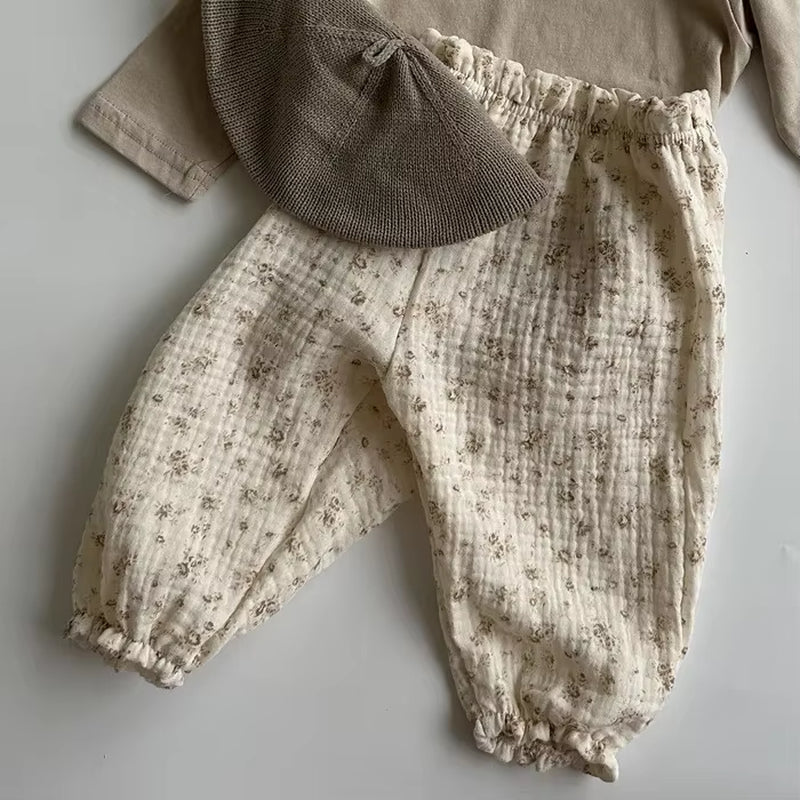 Organic Cotton Baby Pants Newborn Toddlers Autumn Spring Summer Winter Cute Print Soft Muslin Clothes Pants Pantalons Capris