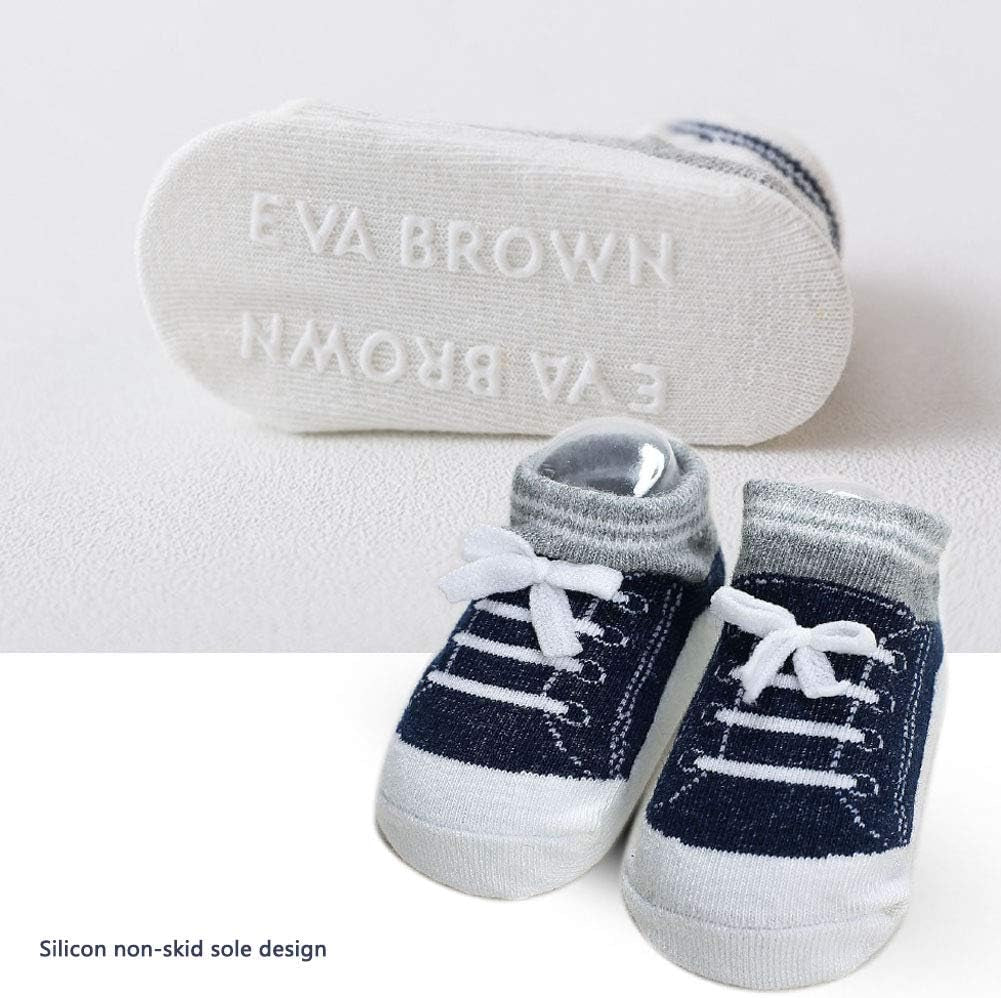 Baby Non Slip Infant Newborn Boys Girls Ankle Socks 6 Pairs